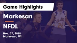 Markesan  vs NFDL Game Highlights - Nov. 27, 2018