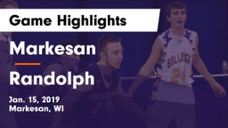 Markesan  vs Randolph Game Highlights - Jan. 15, 2019