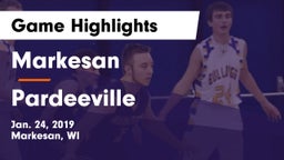 Markesan  vs Pardeeville Game Highlights - Jan. 24, 2019
