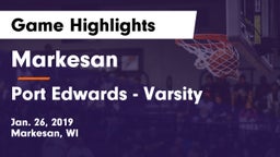 Markesan  vs Port Edwards - Varsity Game Highlights - Jan. 26, 2019