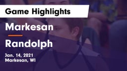 Markesan  vs Randolph Game Highlights - Jan. 14, 2021