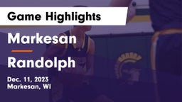 Markesan  vs Randolph  Game Highlights - Dec. 11, 2023