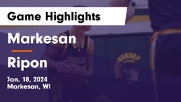 Markesan  vs Ripon  Game Highlights - Jan. 18, 2024