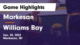 Markesan  vs Williams Bay  Game Highlights - Jan. 20, 2024