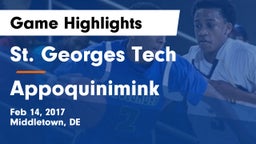 St. Georges Tech  vs Appoquinimink  Game Highlights - Feb 14, 2017