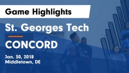 St. Georges Tech  vs CONCORD  Game Highlights - Jan. 30, 2018