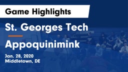 St. Georges Tech  vs Appoquinimink  Game Highlights - Jan. 28, 2020