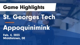 St. Georges Tech  vs Appoquinimink  Game Highlights - Feb. 4, 2023