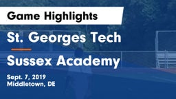 St. Georges Tech  vs Sussex Academy Game Highlights - Sept. 7, 2019