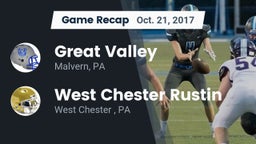 Recap: Great Valley  vs. West Chester Rustin  2017