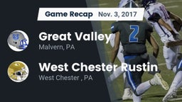 Recap: Great Valley  vs. West Chester Rustin  2017
