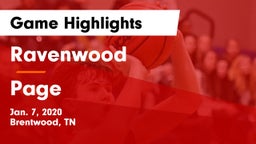 Ravenwood  vs Page  Game Highlights - Jan. 7, 2020