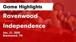 Ravenwood  vs Independence  Game Highlights - Jan. 21, 2020