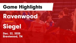 Ravenwood  vs Siegel  Game Highlights - Dec. 22, 2020