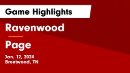 Ravenwood  vs Page  Game Highlights - Jan. 12, 2024