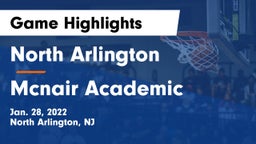 North Arlington  vs Mcnair Academic Game Highlights - Jan. 28, 2022