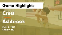 Crest  vs Ashbrook  Game Highlights - Feb. 1, 2019