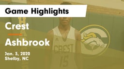 Crest  vs Ashbrook  Game Highlights - Jan. 3, 2020