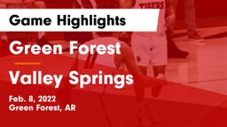 Green Forest  vs Valley Springs  Game Highlights - Feb. 8, 2022