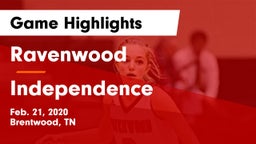 Ravenwood  vs Independence  Game Highlights - Feb. 21, 2020