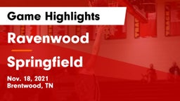 Ravenwood  vs Springfield  Game Highlights - Nov. 18, 2021