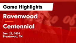 Ravenwood  vs Centennial  Game Highlights - Jan. 22, 2024