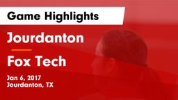 Jourdanton  vs Fox Tech  Game Highlights - Jan 6, 2017