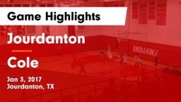 Jourdanton  vs Cole  Game Highlights - Jan 3, 2017