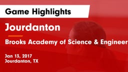 Jourdanton  vs Brooks Academy of Science & Engineering  Game Highlights - Jan 13, 2017