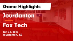 Jourdanton  vs Fox Tech  Game Highlights - Jan 31, 2017