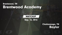 Matchup: Brentwood Academy vs. Baylor  2016