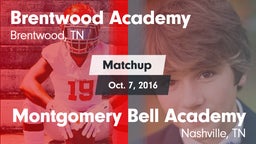 Matchup: Brentwood Academy vs. Montgomery Bell Academy 2016