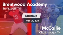 Matchup: Brentwood Academy vs. McCallie  2016