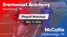 Matchup: Brentwood Academy vs. McCallie  2016