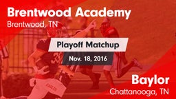 Matchup: Brentwood Academy vs. Baylor  2016