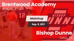 Matchup: Brentwood Academy vs. Bishop Dunne  2017