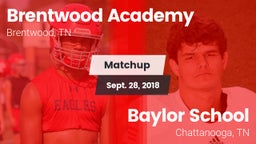 Matchup: Brentwood Academy vs. Baylor School 2018