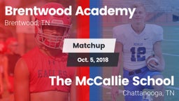 Matchup: Brentwood Academy vs. The McCallie School 2018
