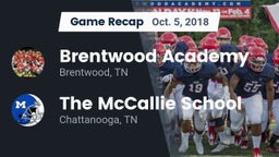 Recap: Brentwood Academy  vs. The McCallie School 2018