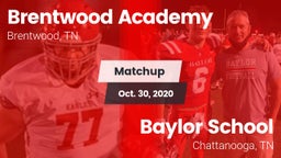 Matchup: Brentwood Academy vs. Baylor School 2020