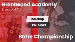 Matchup: Brentwood Academy vs. State Championship 2020