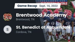 Recap: Brentwood Academy  vs. St. Benedict at Auburndale   2022