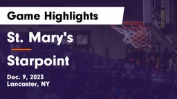 St. Mary's  vs Starpoint  Game Highlights - Dec. 9, 2023