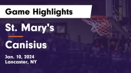 St. Mary's  vs Canisius  Game Highlights - Jan. 10, 2024