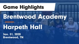 Brentwood Academy  vs Harpeth Hall  Game Highlights - Jan. 31, 2020