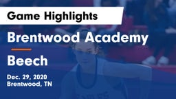 Brentwood Academy  vs Beech  Game Highlights - Dec. 29, 2020