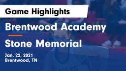 Brentwood Academy  vs Stone Memorial  Game Highlights - Jan. 22, 2021