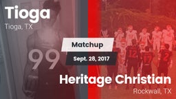 Matchup: Tioga  vs. Heritage Christian  2017