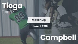 Matchup: Tioga  vs. Campbell  2018