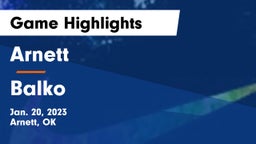 Arnett  vs Balko  Game Highlights - Jan. 20, 2023